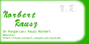 norbert rausz business card